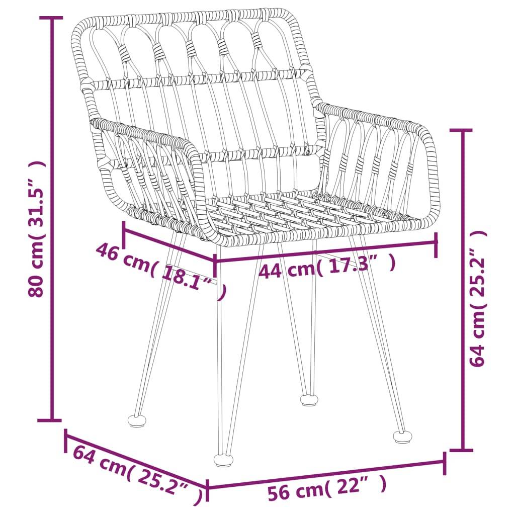 ComfortXL - Mobilier de Jardin pour 2 Personnes, Table Carrée et Fauteuils Confortables en Résine Tressée Marron – ComfortXL Outdoor Living - Image 10