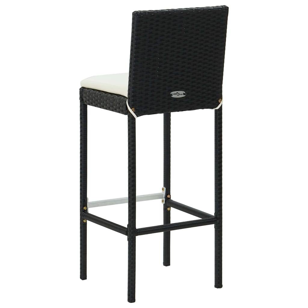 Helloshop26 - Ensemble de bar de jardin 3 pièces et coussins résine tressée noir - Image 8