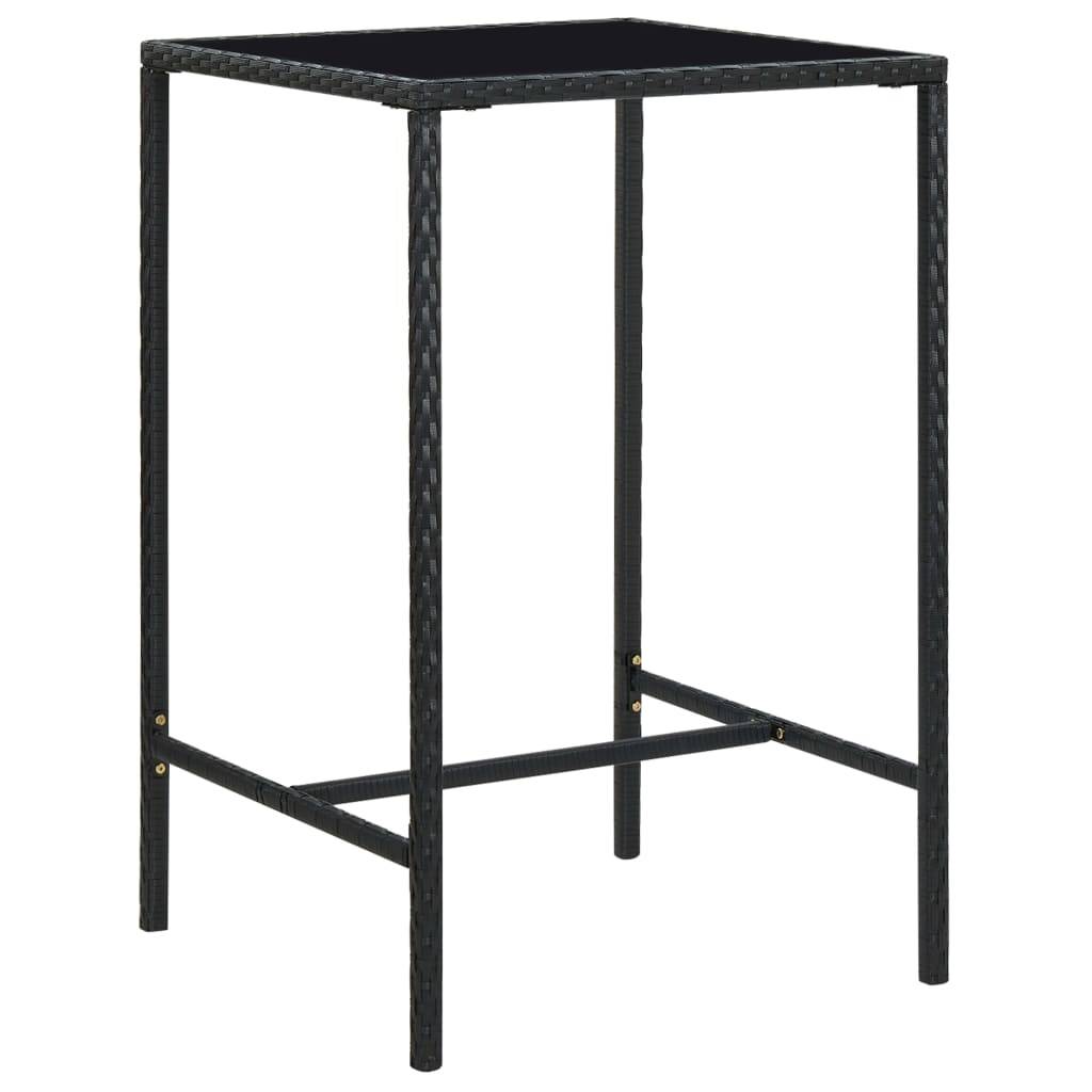 Helloshop26 - Ensemble de bar de jardin 3 pièces et coussins résine tressée noir - Image 2