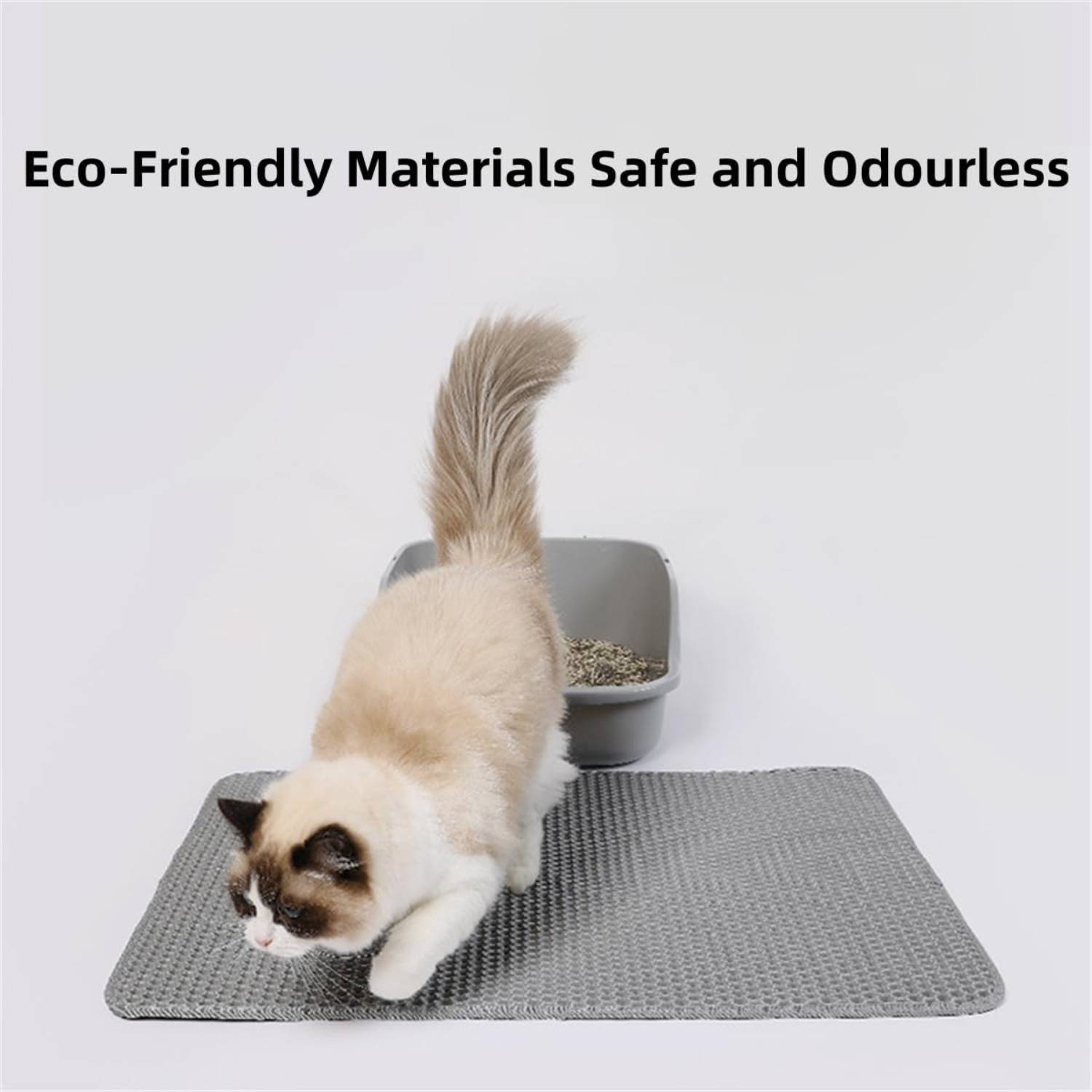 DtopbuyAge - Tapis litière chat lavable - Anti-projection nid d'abeille L DtopbuyAge - Image 5