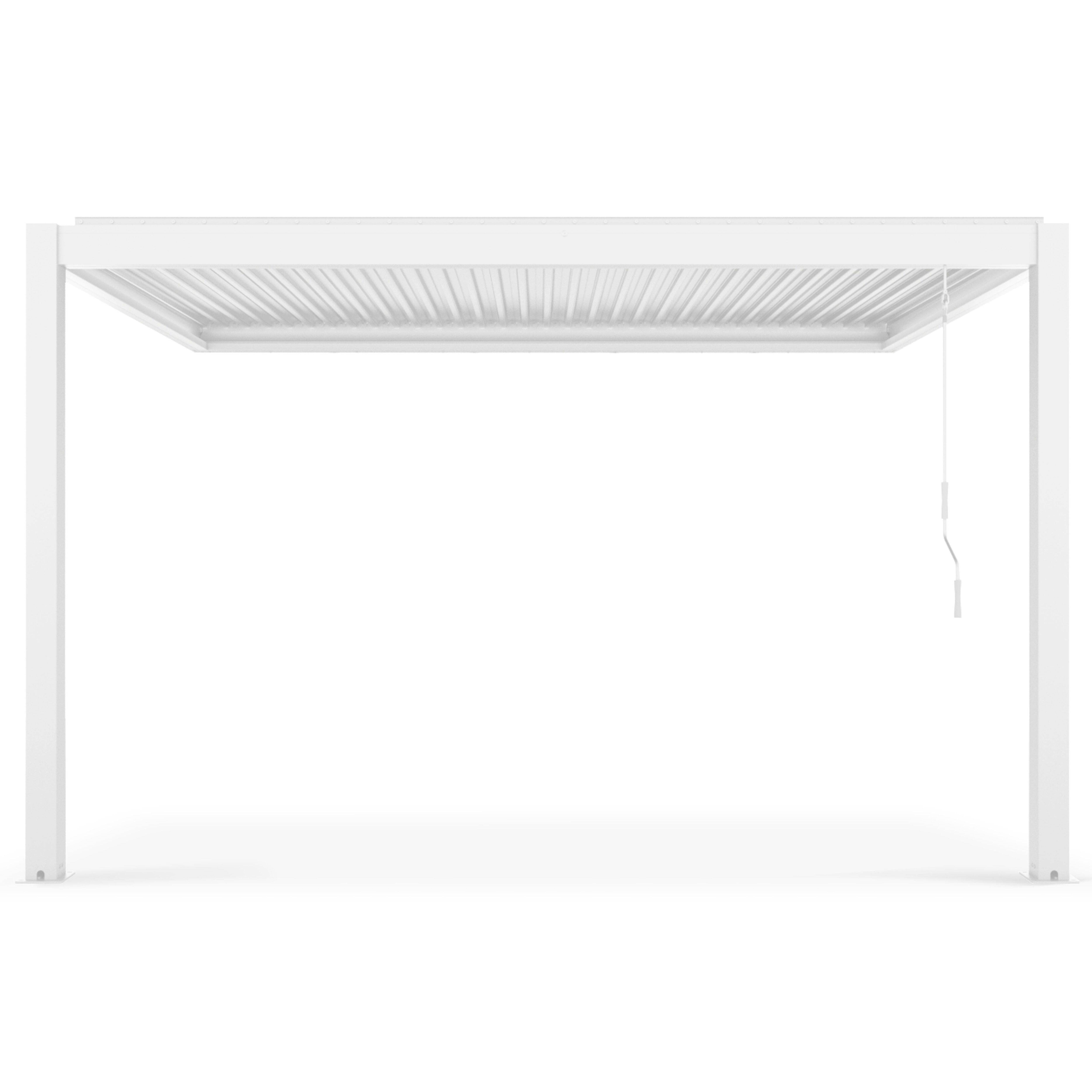 Oviala - Pergola bioclimatique adossée blanche 3x4m et 3 stores - Oviala - Image 6