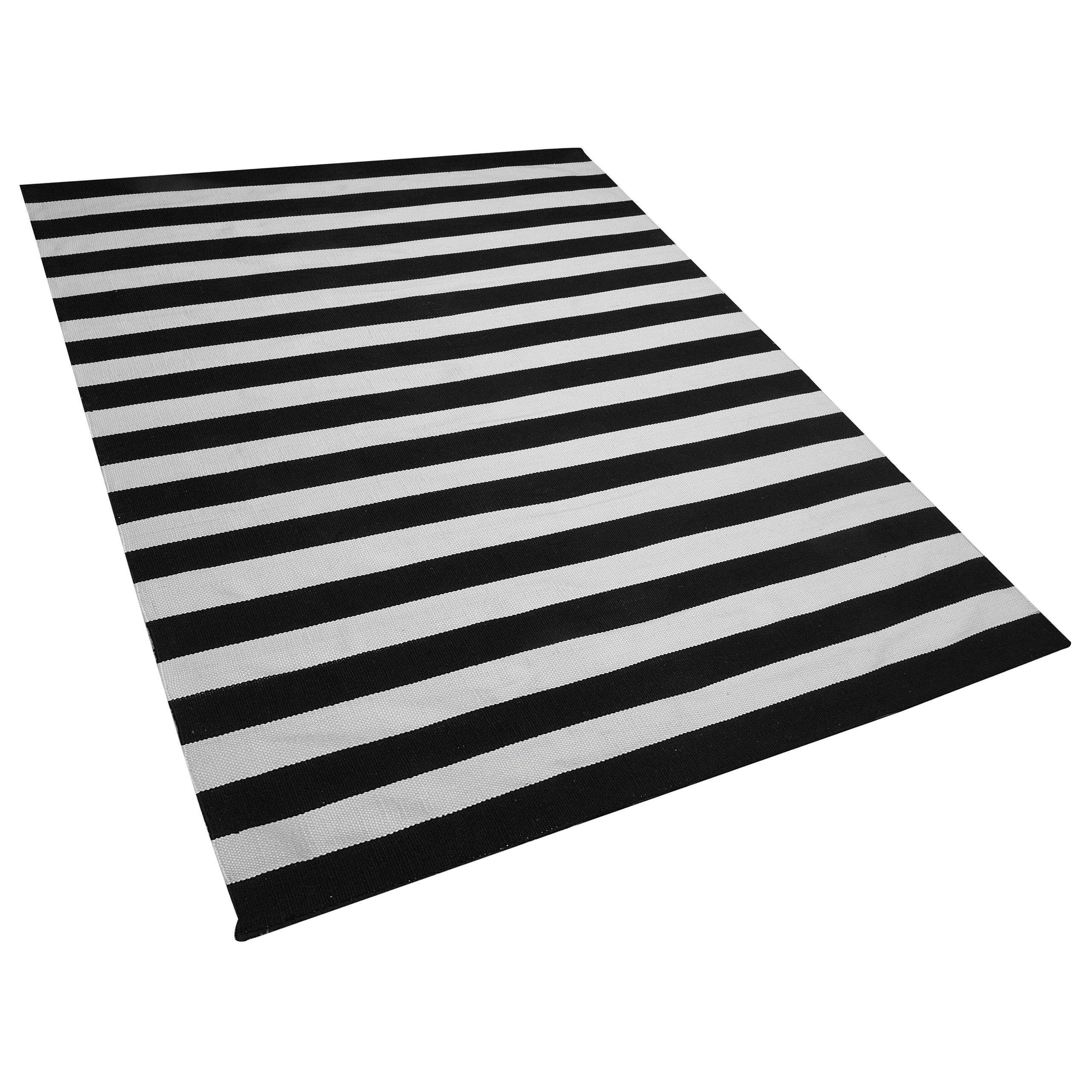 Beliani - Tapis d'extérieur Polyester Noir/blanc TAVAS - Beliani - Image 3