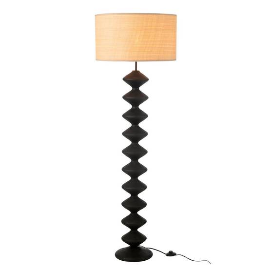 Lampadaire en Bois "Chenille" 156cm Noir - Image 2