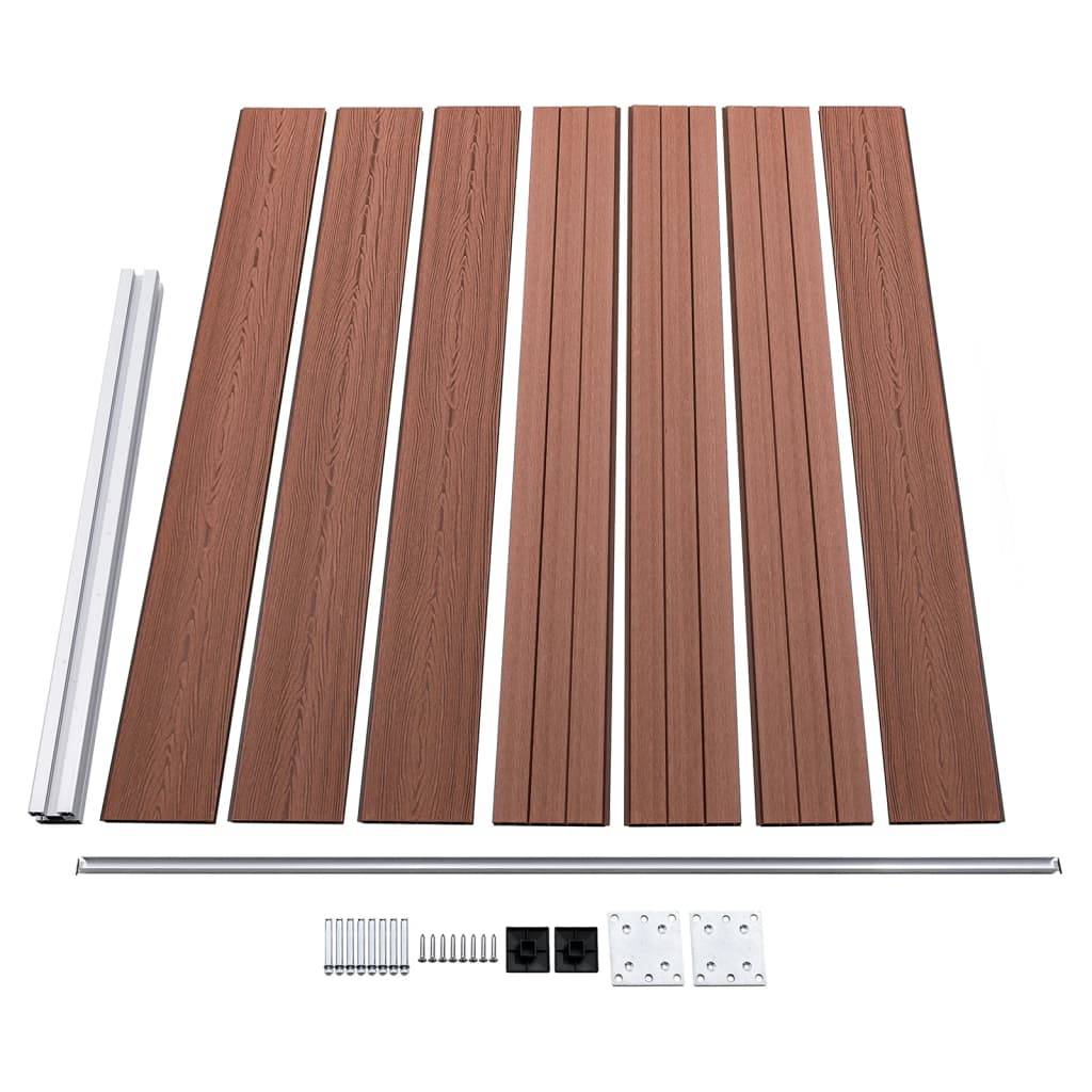 Panneau de clôture WPC marron 175 x 146 cm - PANGIVO - Image 4