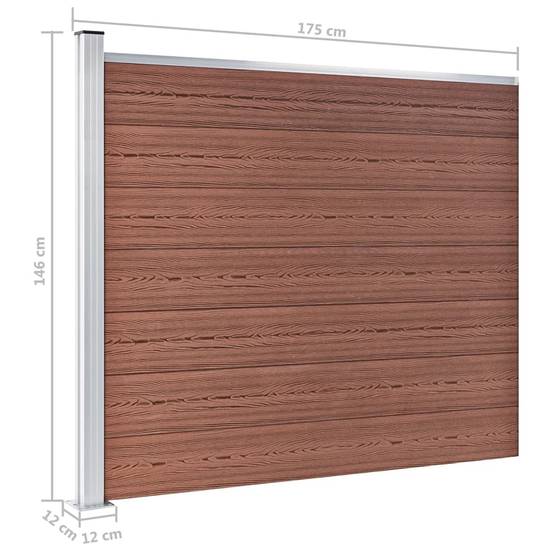 Panneau de clôture WPC marron 175 x 146 cm - PANGIVO - Image 9