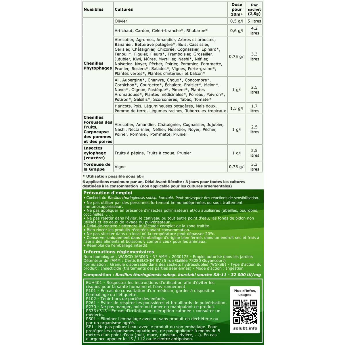 SoluBTK - Hyponomeute du Pommier - 30 g Bacillus thuringiensis BTK - Anti-chenilles Utilisable en Agriculture Biologique - Traitement chenilles - Image 7