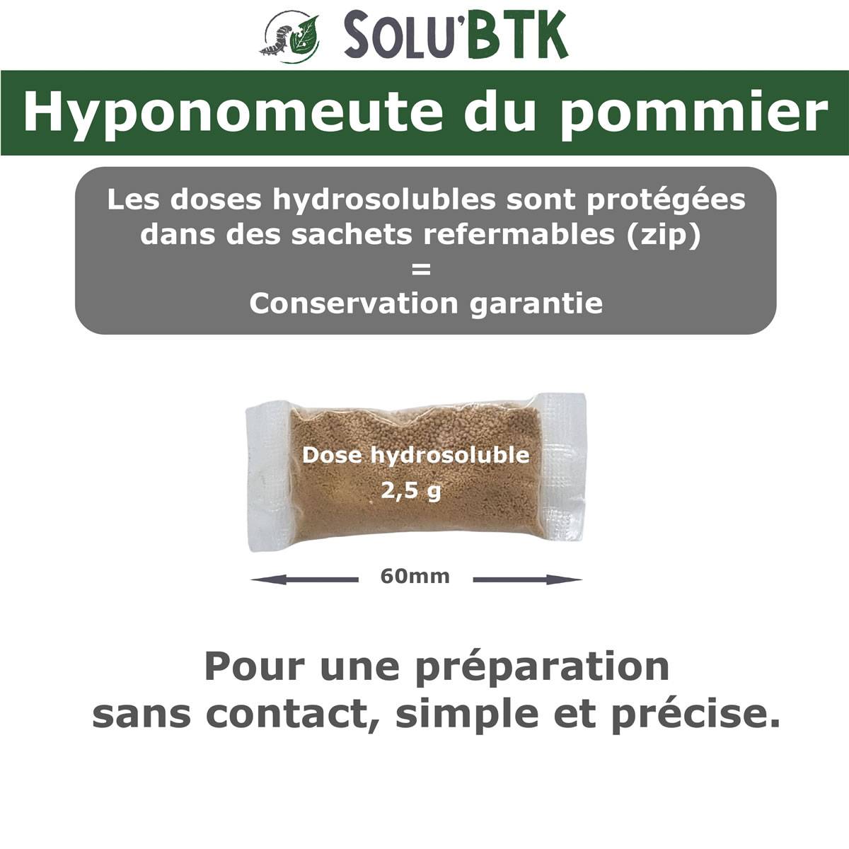 SoluBTK - Hyponomeute du Pommier - 30 g Bacillus thuringiensis BTK - Anti-chenilles Utilisable en Agriculture Biologique - Traitement chenilles - Image 4
