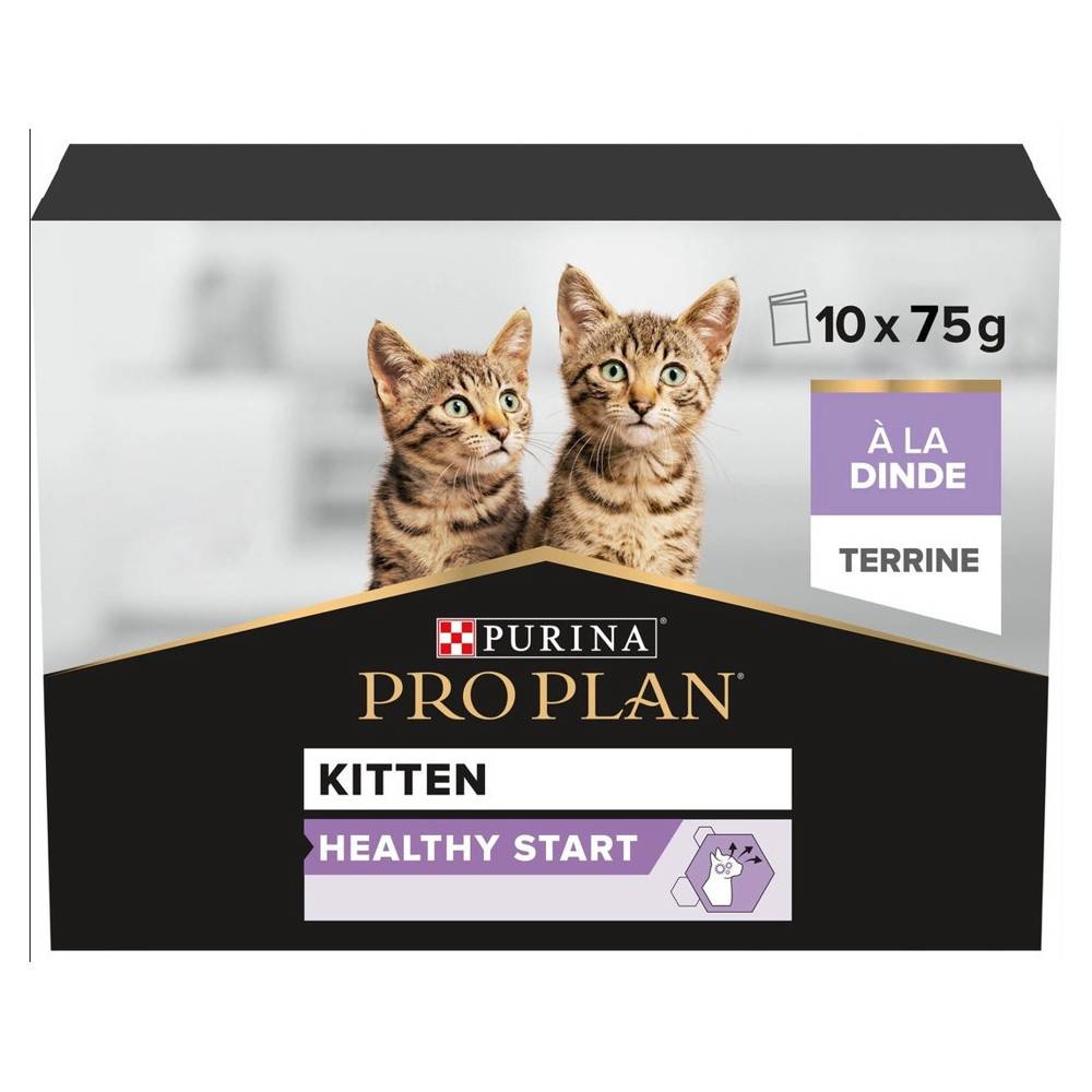Purina One - Purina - 10 sachets de 75g pour chaton HEALTHY START à la Dinde en terrine PRO PLAN