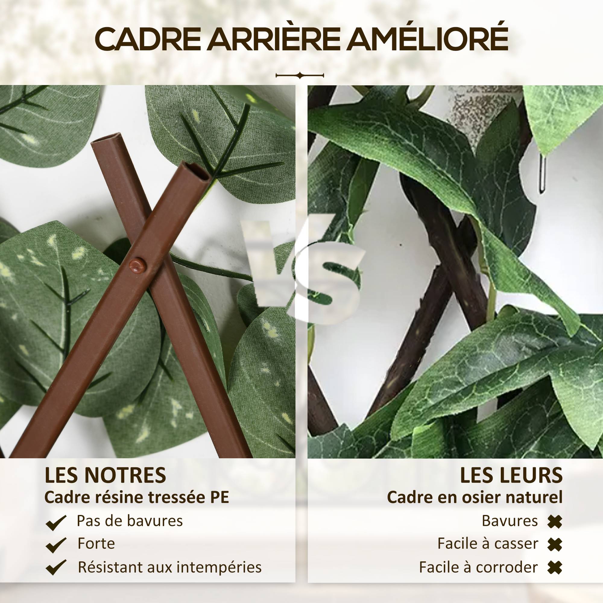 ComfortXL - Lot de 2 haies artificielles tissu PE vert 200 x 100 cm balcon jardin brise-vue - ComfortXL Outdoor Living - Image 7