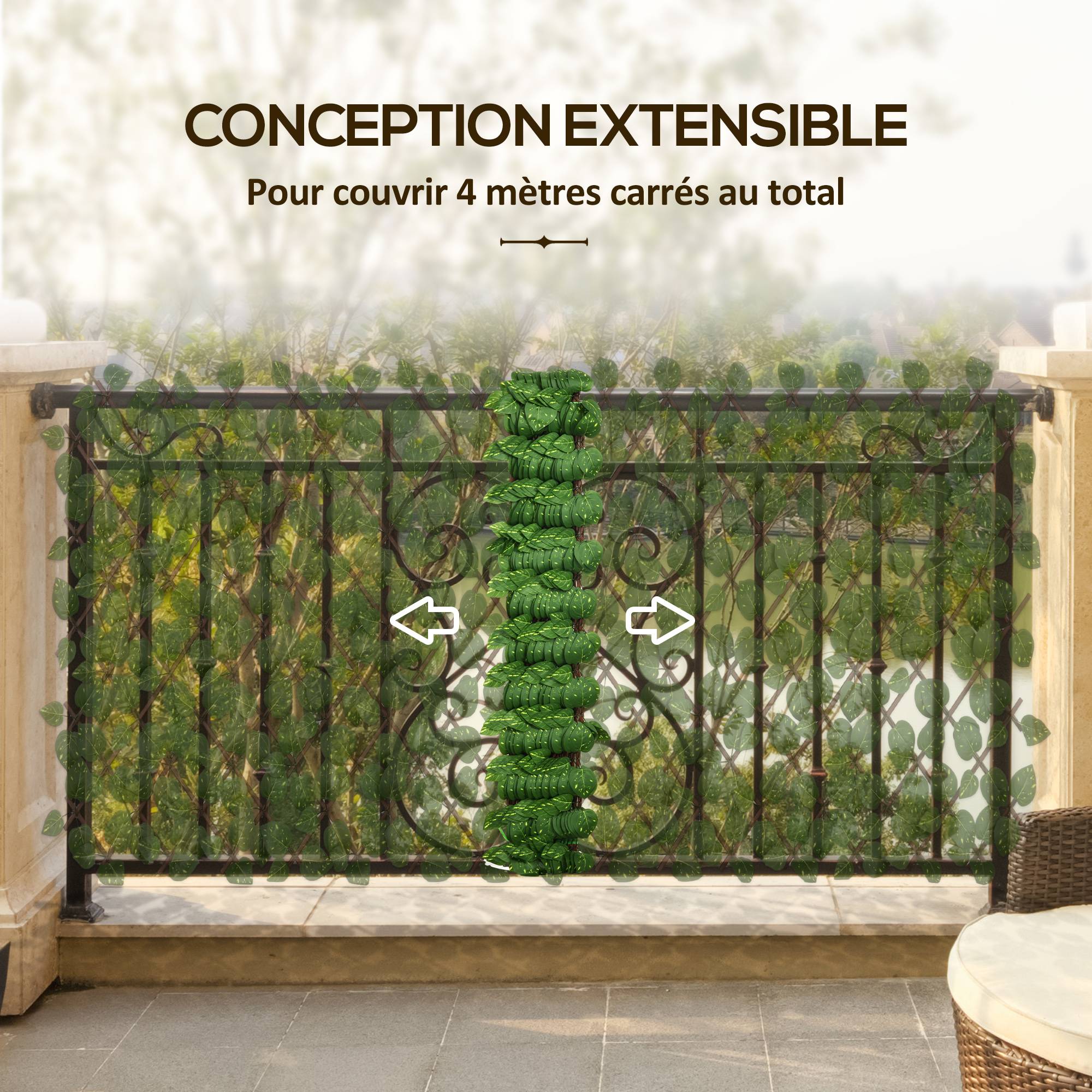 ComfortXL - Lot de 2 haies artificielles tissu PE vert 200 x 100 cm balcon jardin brise-vue - ComfortXL Outdoor Living - Image 5