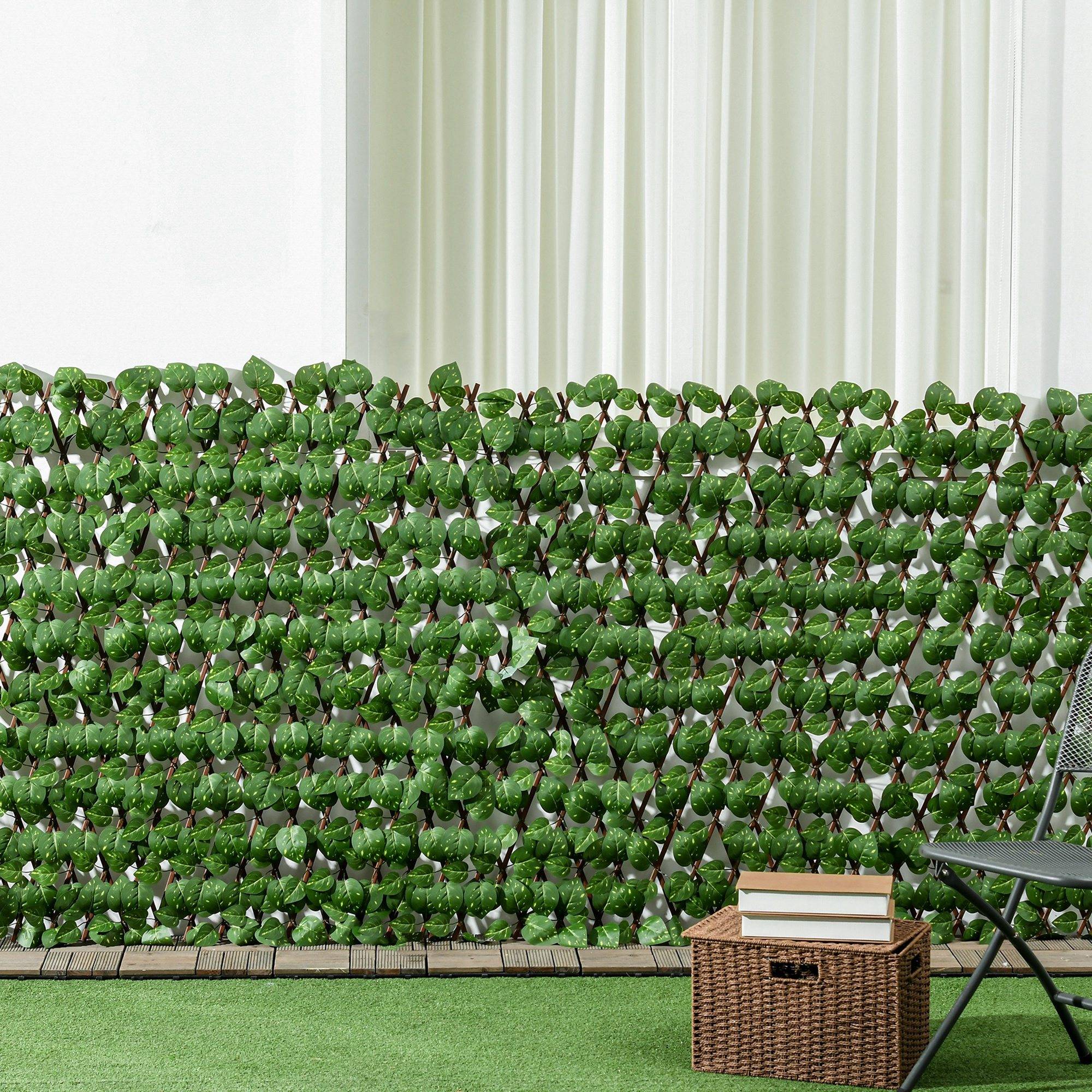 ComfortXL - Lot de 2 haies artificielles tissu PE vert 200 x 100 cm balcon jardin brise-vue - ComfortXL Outdoor Living - Image 9