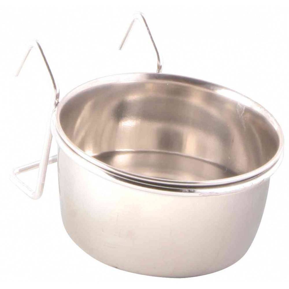 Trixie - Trixie - Mangeoire acier inoxydable avec support 300 ml ø 9 cm, oiseaux. - Image 1