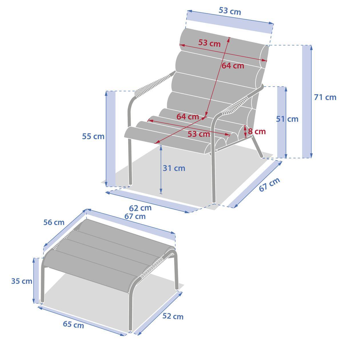 Hesperide - Fauteuil relax de jardin Solani argile Hespéride - Image 8