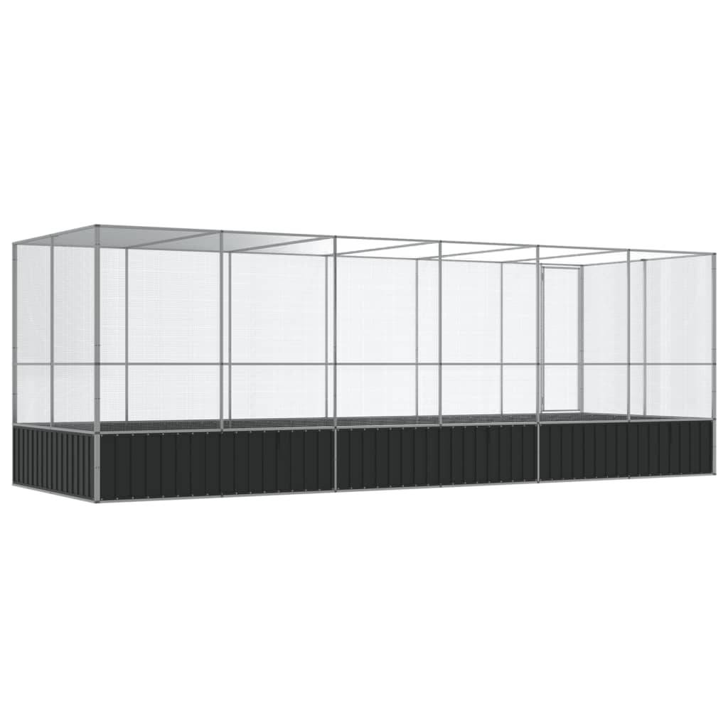 Grande Cage Oiseaux Acier Galvanisé Jardin 625x207cm Argenté - ComfortXL Outdoor Living - Image 5