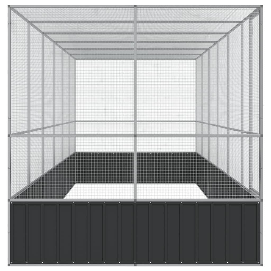 Grande Cage Oiseaux Acier Galvanisé Jardin 625x207cm Argenté - ComfortXL Outdoor Living - Image 4