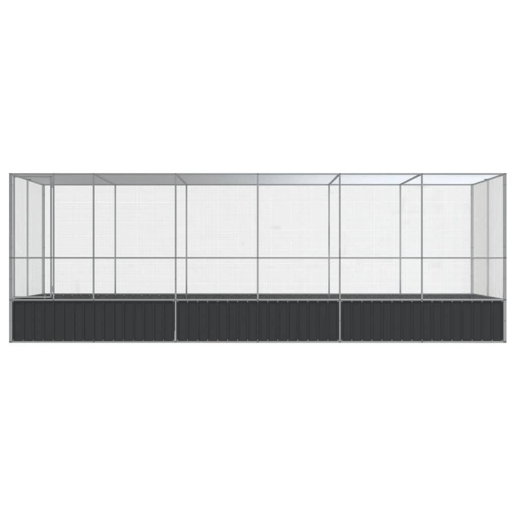 Grande Cage Oiseaux Acier Galvanisé Jardin 625x207cm Argenté - ComfortXL Outdoor Living - Image 3