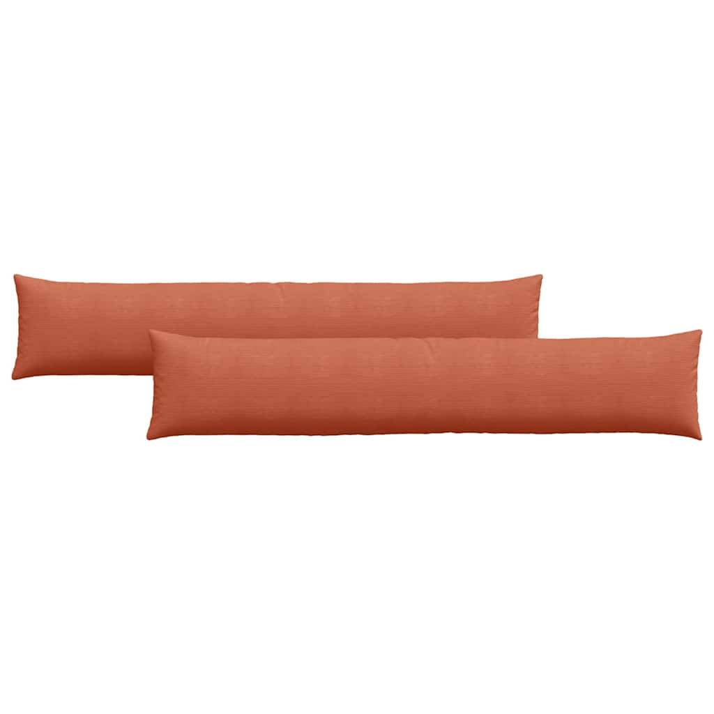 Coussins de Salon (x2) en Velours Côtelé Doux Déhoussables pour Décoration Canapé Rouge Orange 200x40 cm – ComfortXL Outdoor Living - Image 2