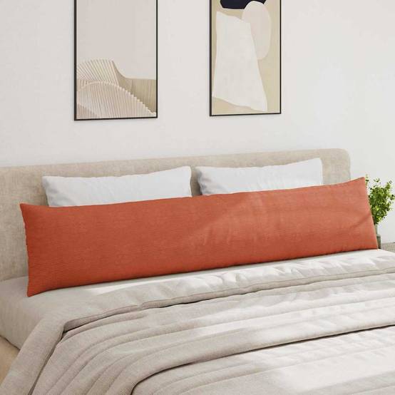 Coussins de Salon (x2) en Velours Côtelé Doux Déhoussables pour Décoration Canapé Rouge Orange 200x40 cm – ComfortXL Outdoor Living - Image 4