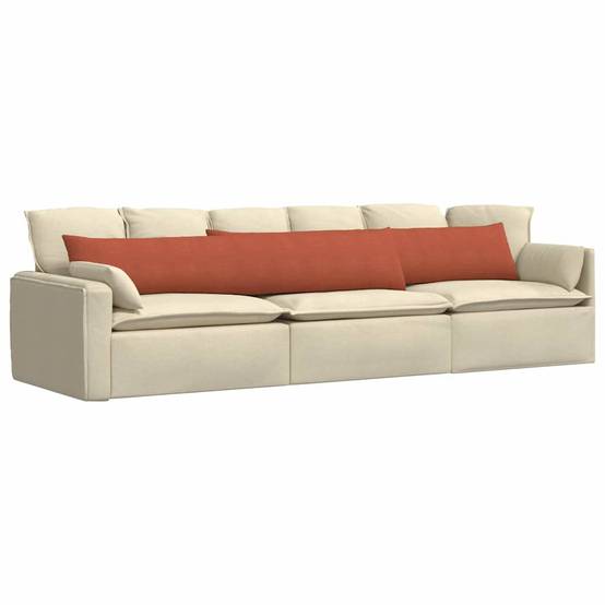 Coussins de Salon (x2) en Velours Côtelé Doux Déhoussables pour Décoration Canapé Rouge Orange 200x40 cm – ComfortXL Outdoor Living - Image 3