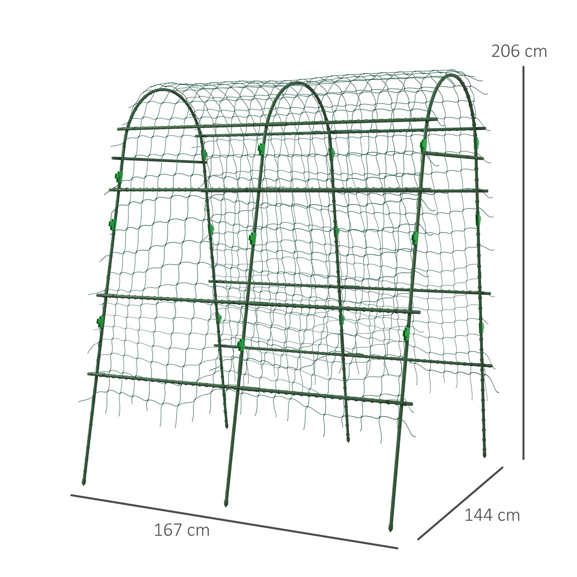 ComfortXL - Arche treillis de jardin acier vert 206 cm pour concombres et plantes grimpantes - ComfortXL Outdoor Living - Image 5