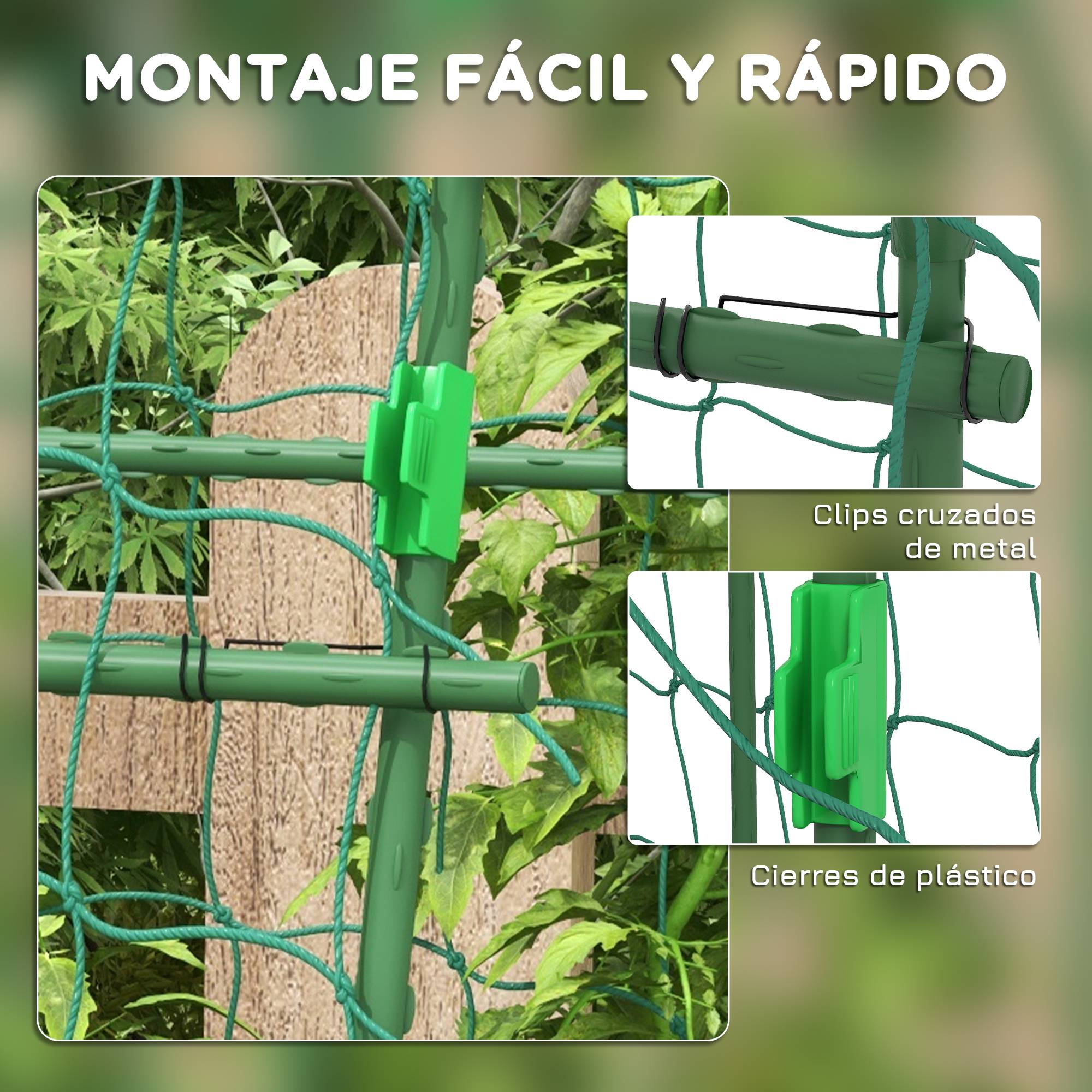 ComfortXL - Arche treillis de jardin acier vert 206 cm pour concombres et plantes grimpantes - ComfortXL Outdoor Living - Image 7