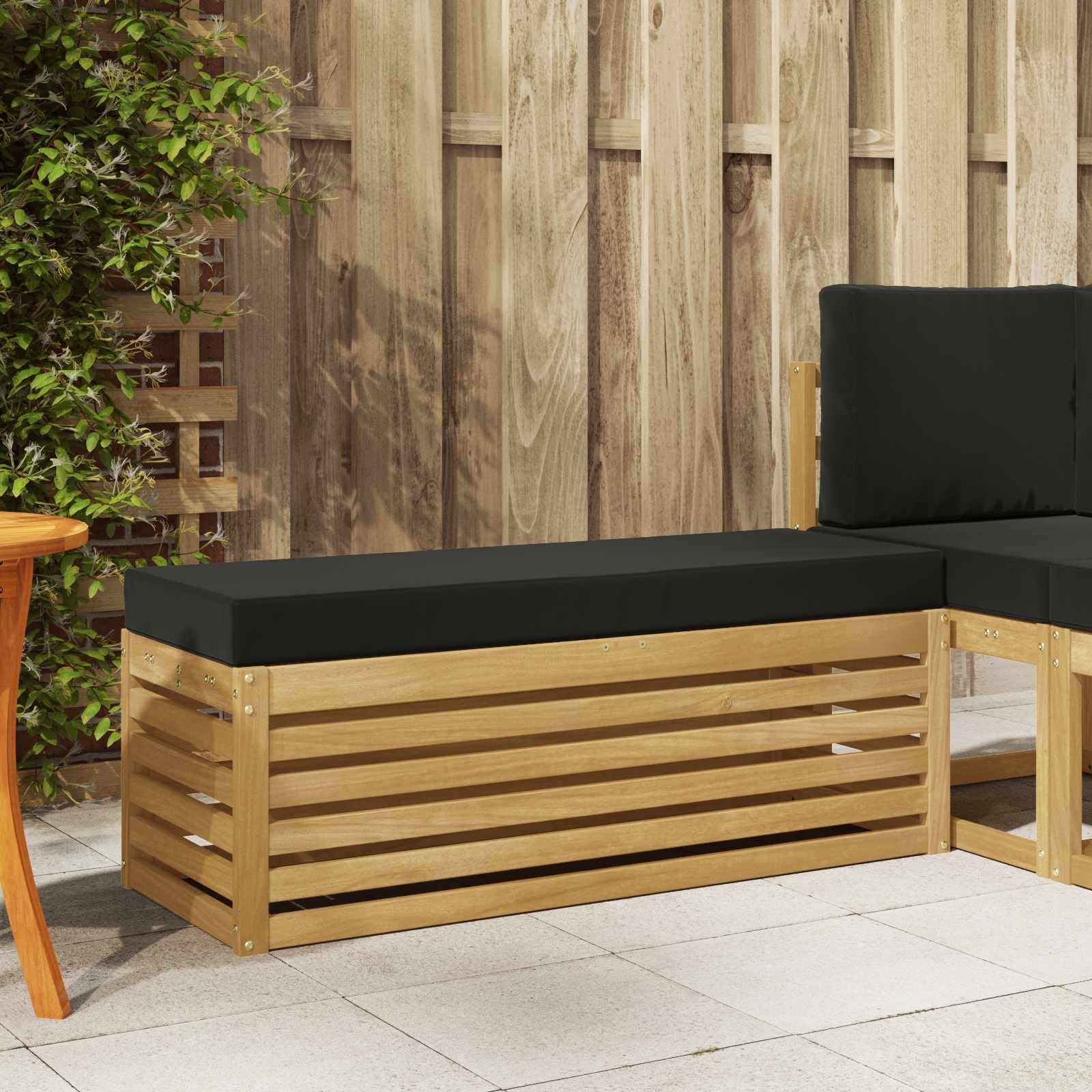 Vidaxl - Banc de Jardin Blanc 115 x 43 x 45 cm Bois d'Acacia Massif vidaXL 901696 - Image 1