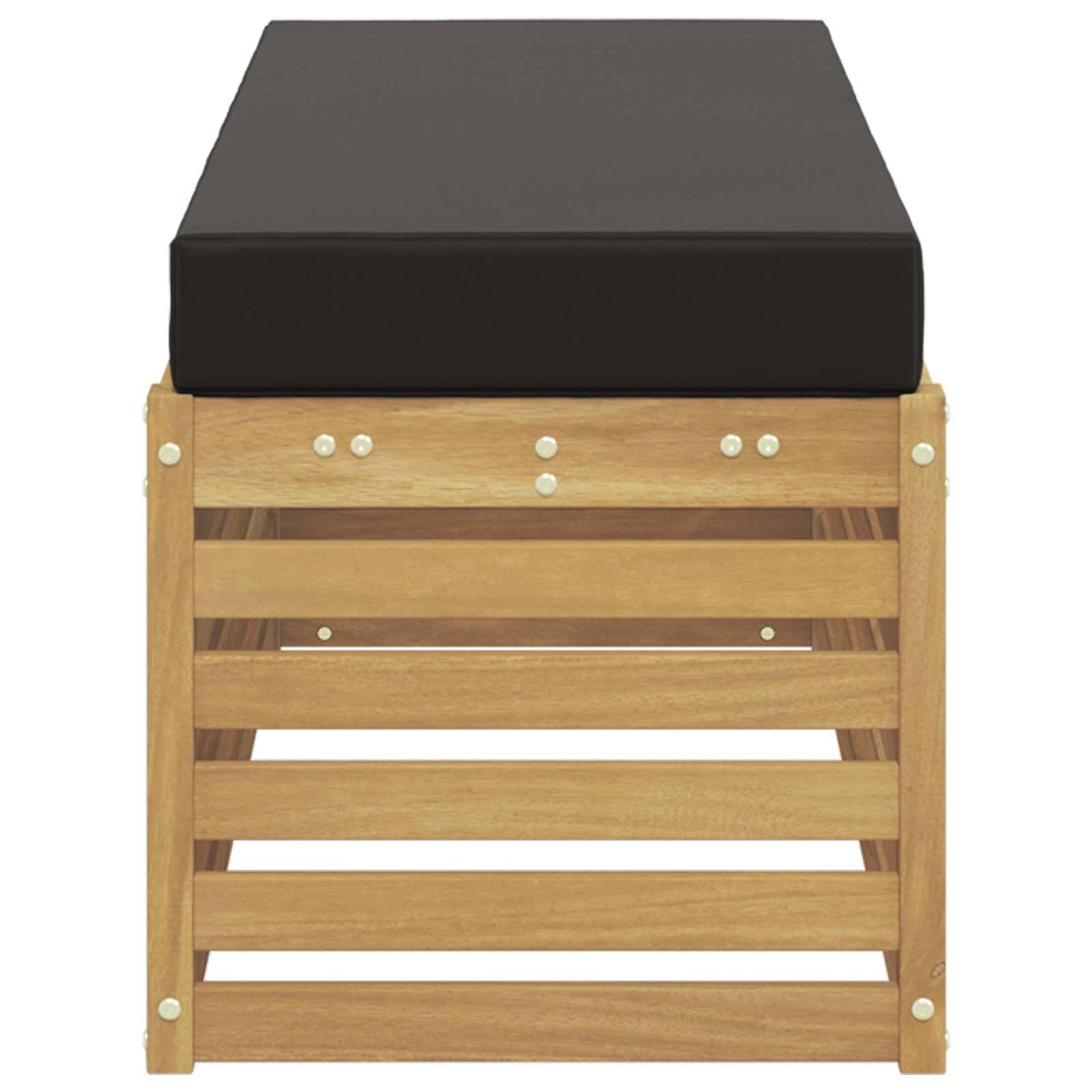 Vidaxl - Banc de Jardin Blanc 115 x 43 x 45 cm Bois d'Acacia Massif vidaXL 901696 - Image 5