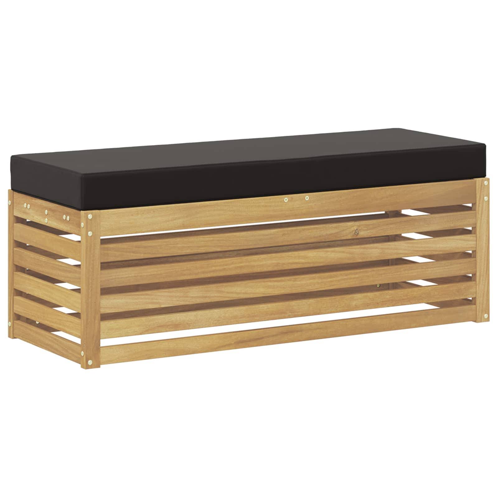 Vidaxl - Banc de Jardin Blanc 115 x 43 x 45 cm Bois d'Acacia Massif vidaXL 901696 - Image 2
