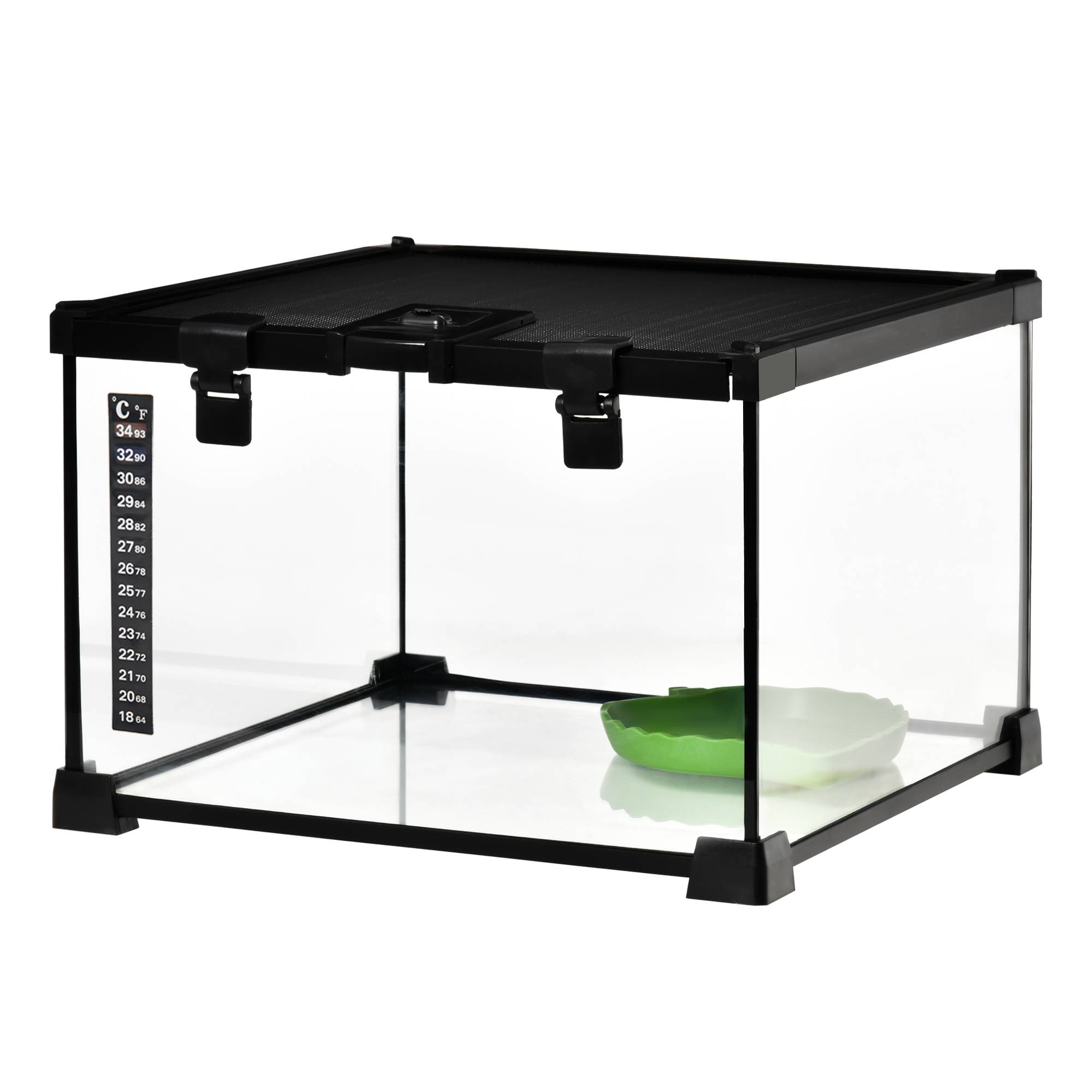 Boîtier reptile 50×30×35cm noir, panneau arrière, fermeture rotative sécurisée, ventilation frontale - Image 2