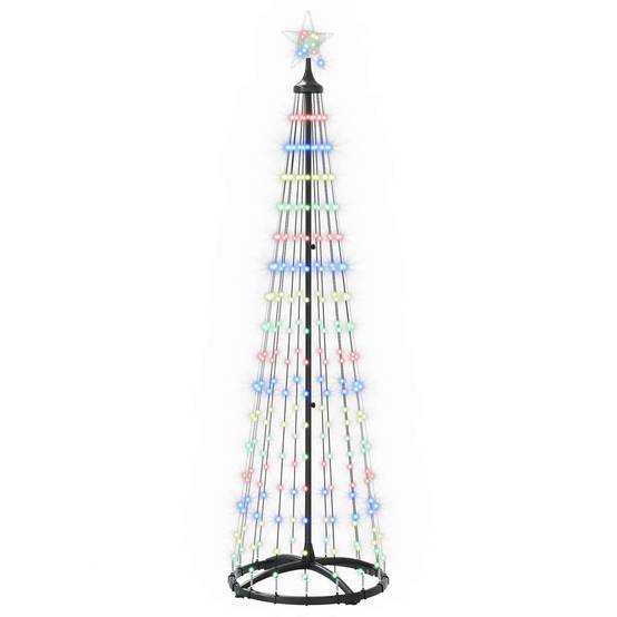 Vidaxl - Sapin cône lumineux LED 180 cm 250 LED Multicolore Acier Blanc vidaXL 42050810 - Image 2