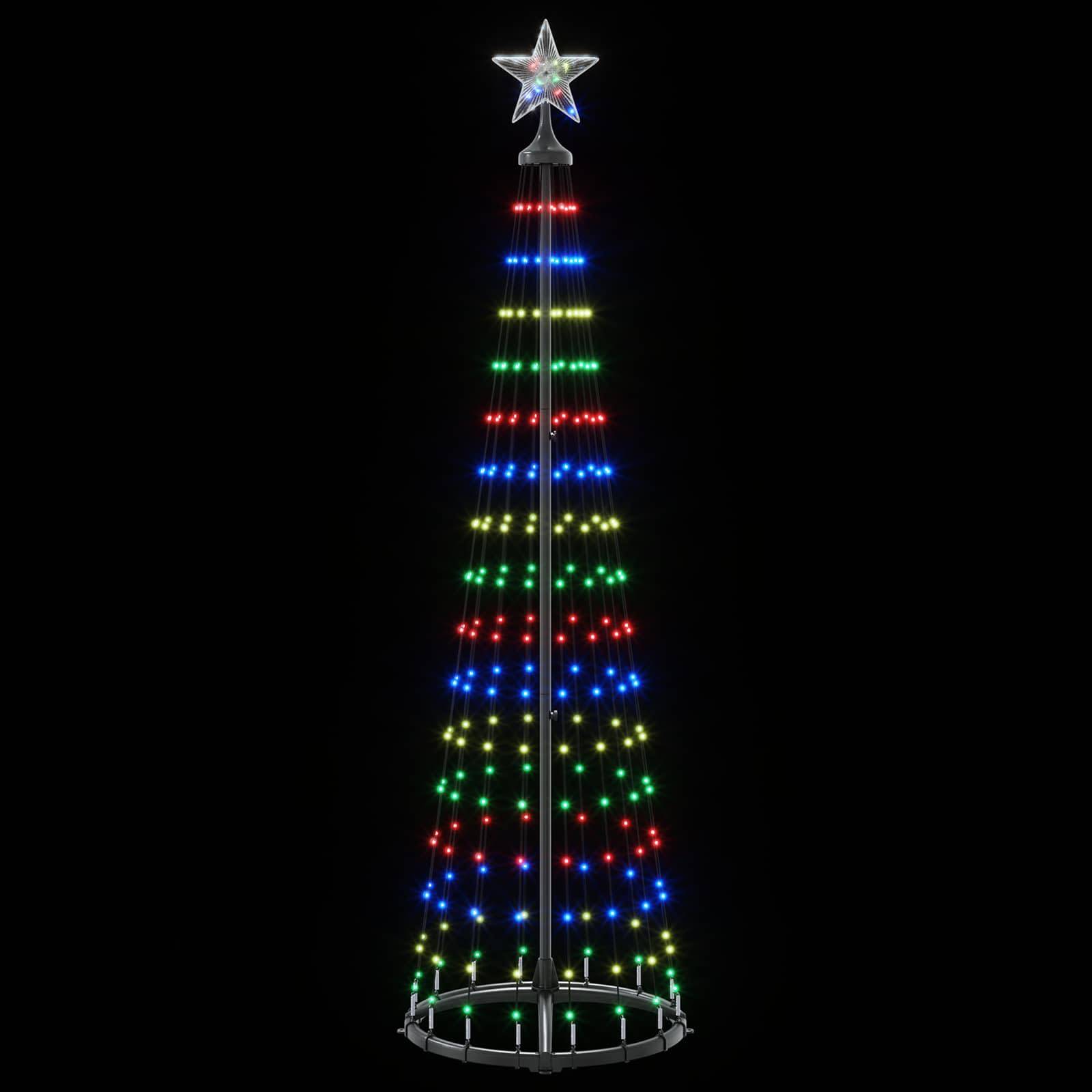 Vidaxl - Sapin cône lumineux LED 180 cm 250 LED Multicolore Acier Blanc vidaXL 42050810 - Image 5