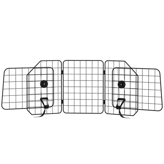 Grille auto chien réglable 93-150 cm pliable montage simple acier noir - Image 2