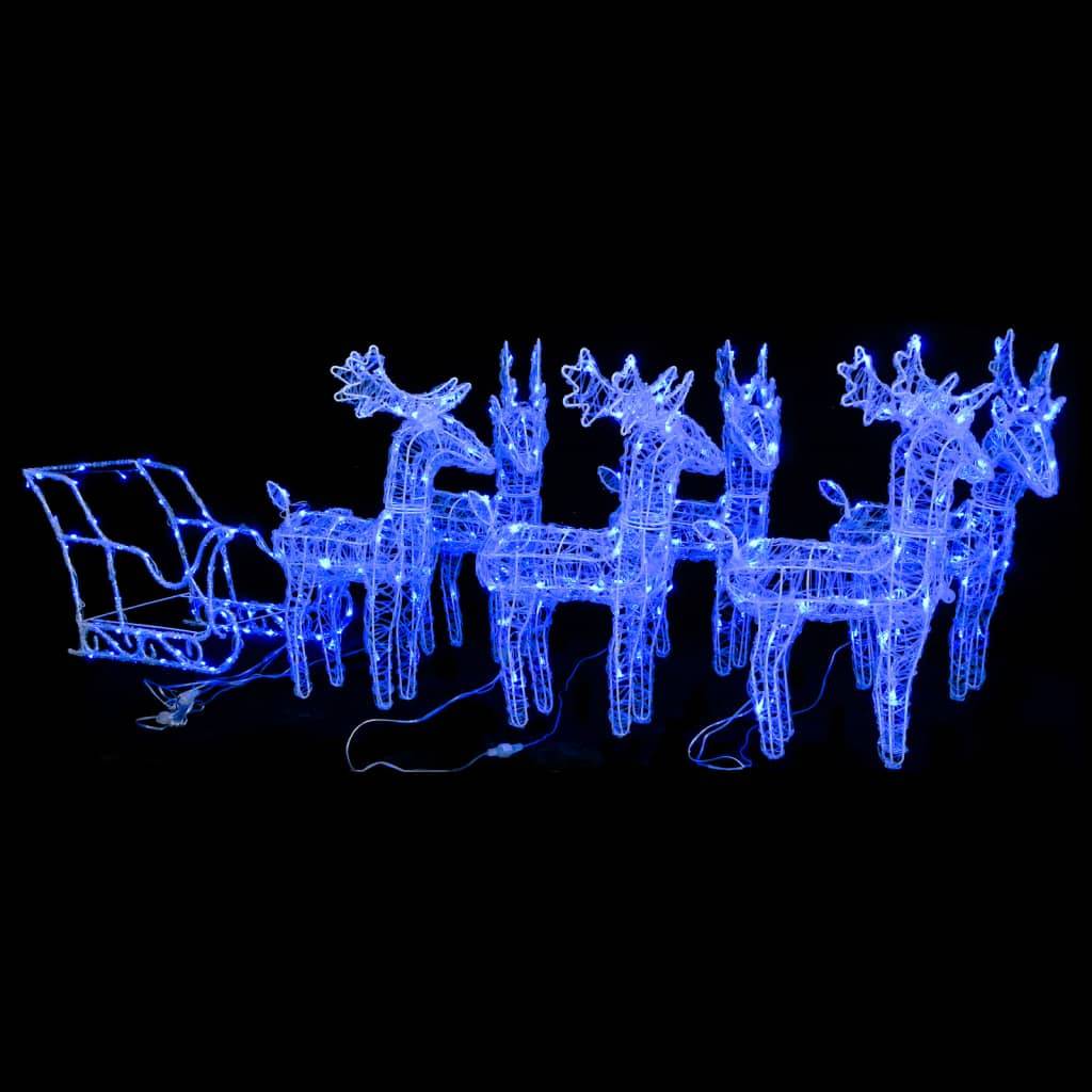 Décoration de Noël - décoration lumineuse de Noël Rennes et traîneau 320 LED Acrylique - Image 2