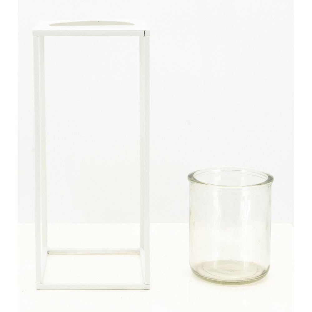 Aubry Gaspard - Photophore en métal blanc Grand modèle - Image 4