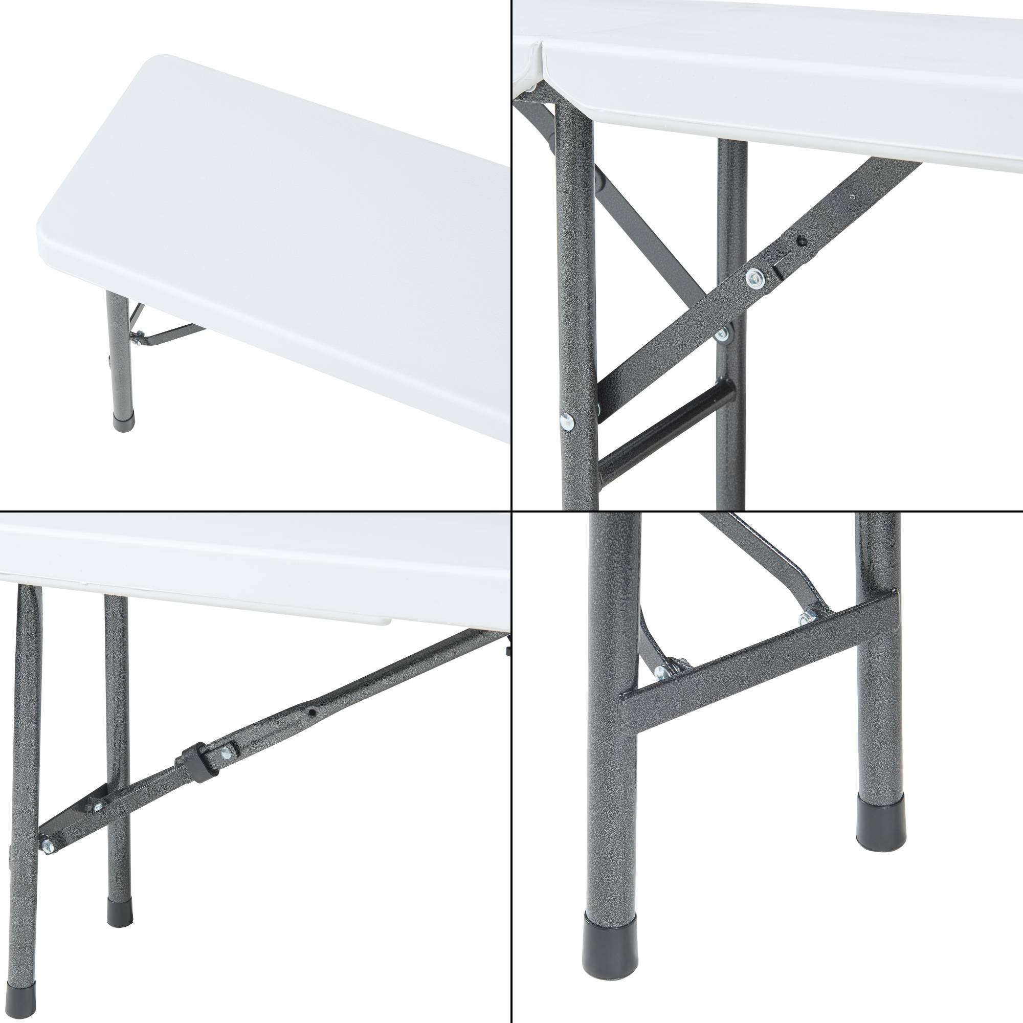 Lot de 2 bancs de camping pliables Ljusnarsberg 180 x 25 x 43 cm blanc [en.casa] - Image 6