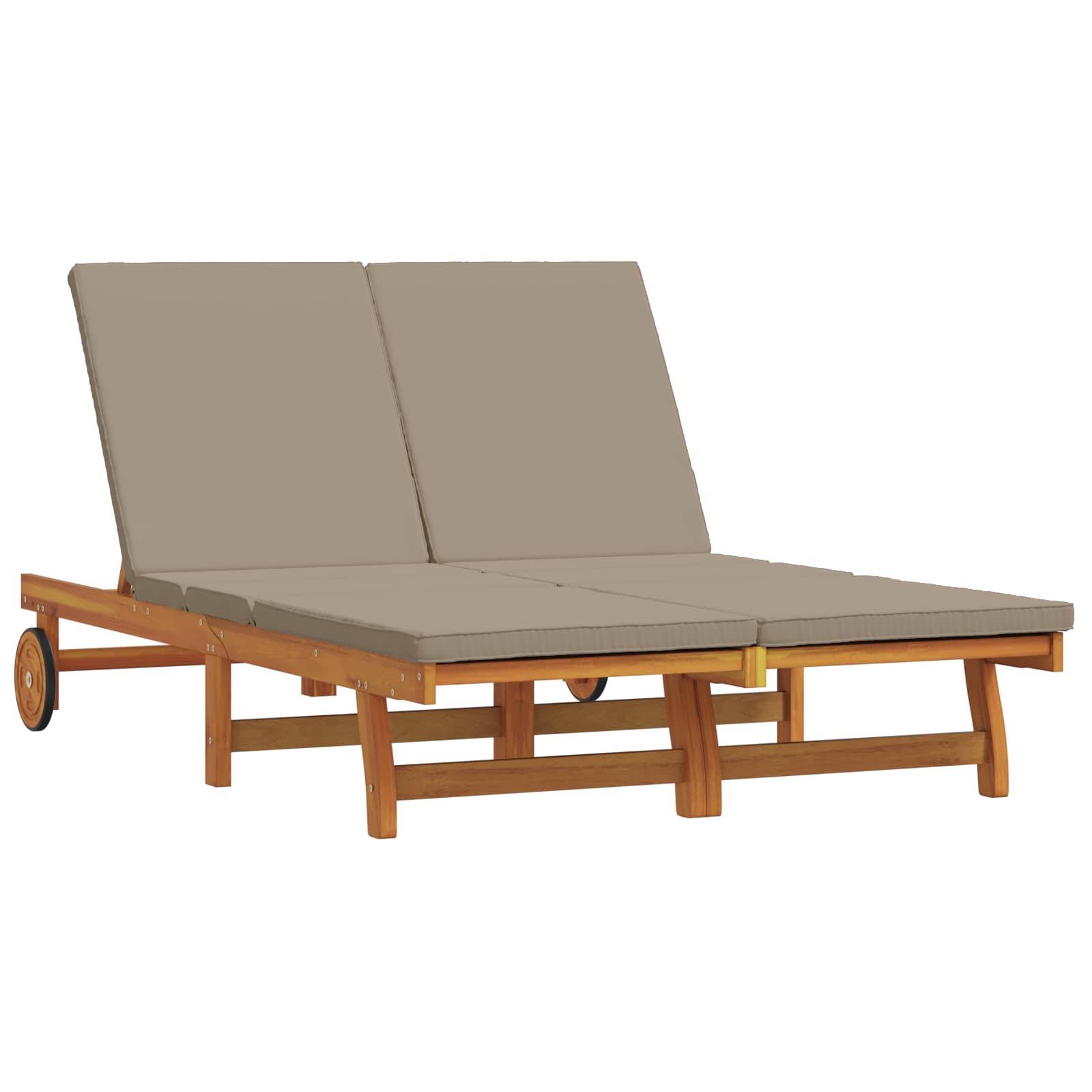 Transat bois d'acacia massifs marron 125 x 200 x 84 cm, Poids :42.4kg - PANGIVO - Image 1