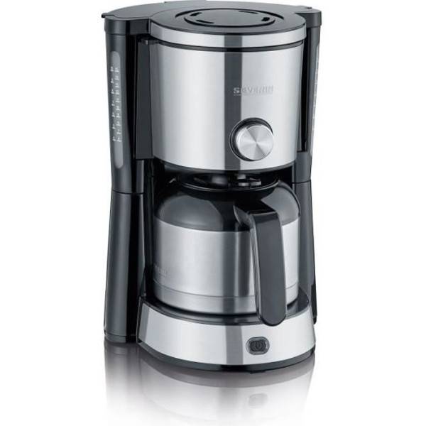 Severin - Machine a Cafe - Cafetiere Electrique  filtre isotherme SEVERIN KA4845 - 8 tasses - 1 L - 1 000 W - Sélecteur d'arôme - Inox/Noir - Image 1