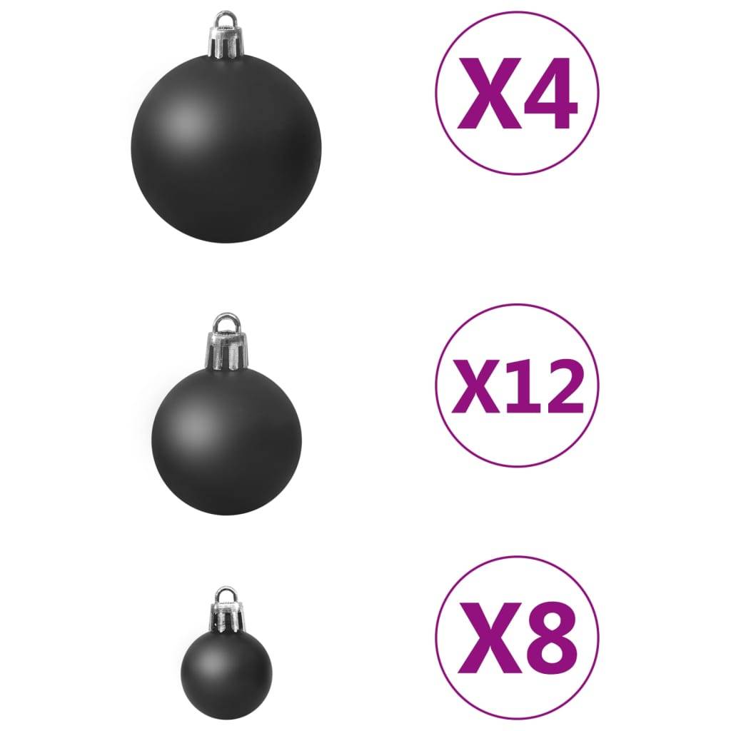 Ensemble de boules de Noël - Ornements de Noël - décorations de Noël 100 pcs Noir - Image 3
