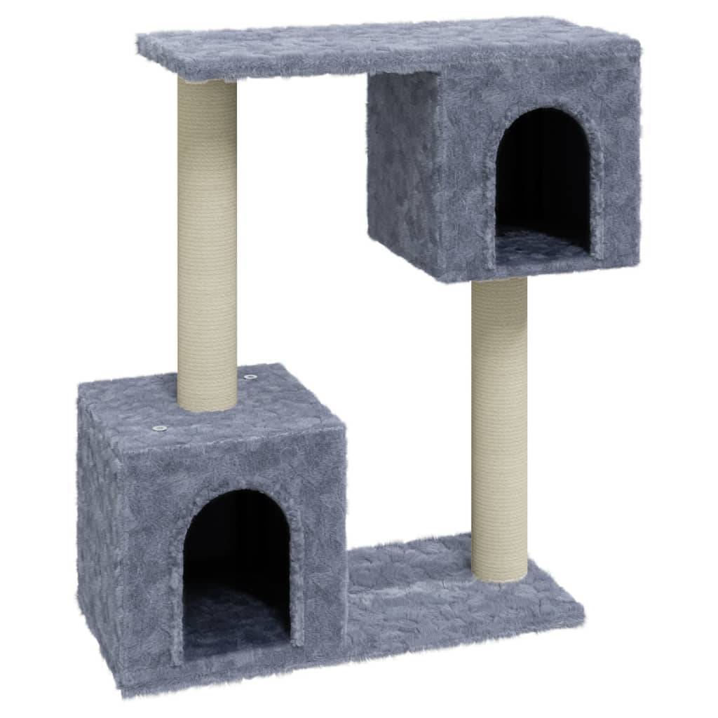 Arbre à chat bois d'ingénierie et sisal gris clair 55 x 22 x 60 cm - PANGIVO - Image 2