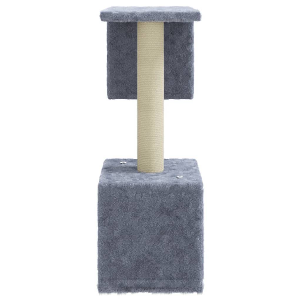 Arbre à chat bois d'ingénierie et sisal gris clair 55 x 22 x 60 cm - PANGIVO - Image 4