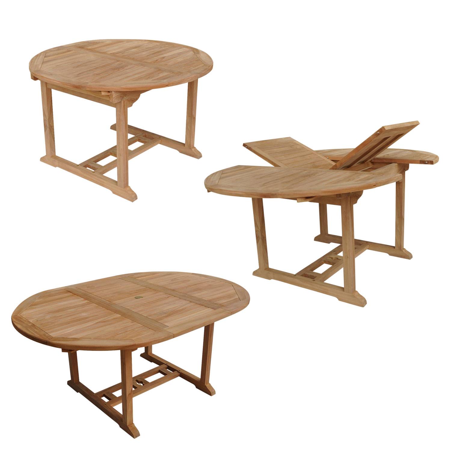 Happy Garden - Salon de jardin en teck LOMBOK - table ronde extensible - 6 places - HAPPY GARDEN - Image 2