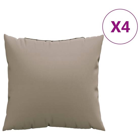 Coussins pour Salon de Jardin Lot de 4 Tissu Polyester Confortable pour Terrasse Taupe 50x50 cm – ComfortXL Outdoor Living - Image 2