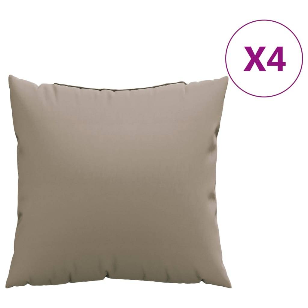 Coussins pour Salon de Jardin Lot de 4 Tissu Polyester Confortable pour Terrasse Taupe 50x50 cm – ComfortXL Outdoor Living - Image 2