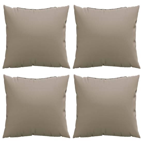 Coussins pour Salon de Jardin Lot de 4 Tissu Polyester Confortable pour Terrasse Taupe 50x50 cm – ComfortXL Outdoor Living - Image 4