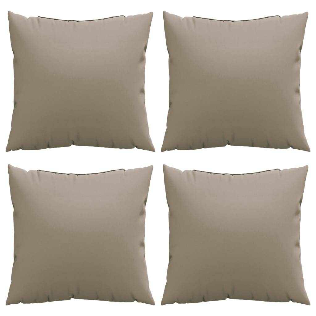 Coussins pour Salon de Jardin Lot de 4 Tissu Polyester Confortable pour Terrasse Taupe 50x50 cm – ComfortXL Outdoor Living - Image 4
