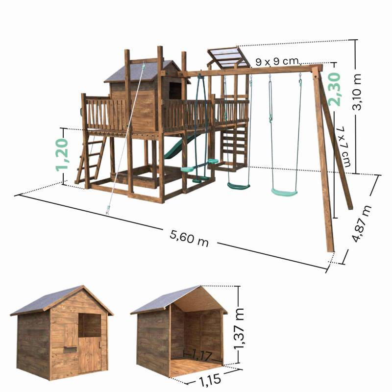 Soulet - Aire de jeux avec cabane et toboggan COTTAGE FUNNY - Image 4
