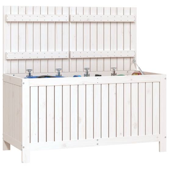Coffre de jardin bois de pin blanc 121 x 55 x 64 cm - PANGIVO - Image 4