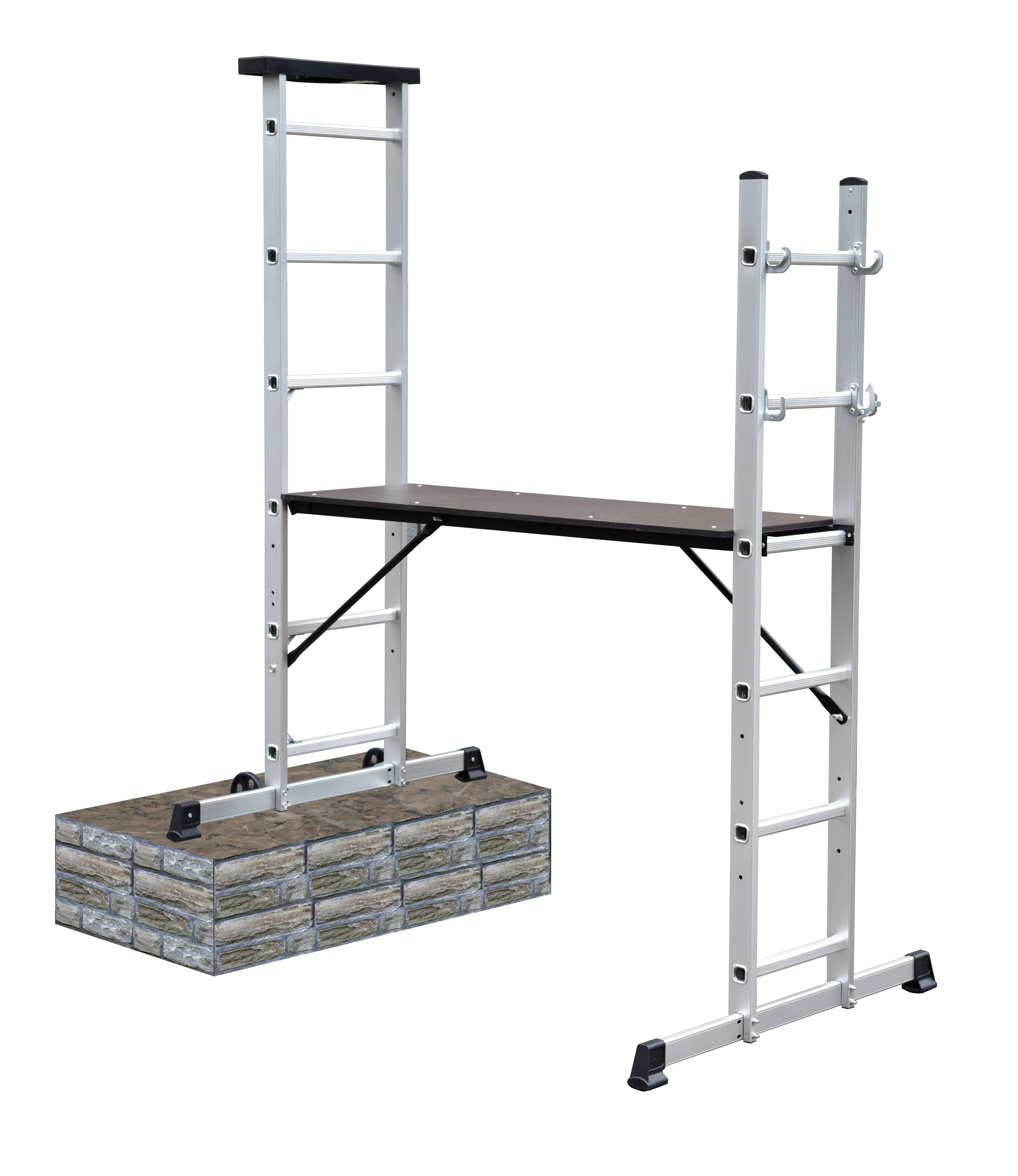 Échafaudage-échelle combiné aluminium multifonction avec plateforme 136x50 cm - ESCALO - Image 9