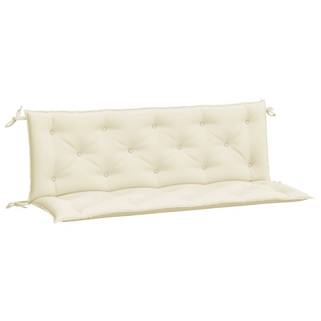 Lot de 2 Coussins de banc de jardin blanc crème tissu Oxford P129 - Image 1