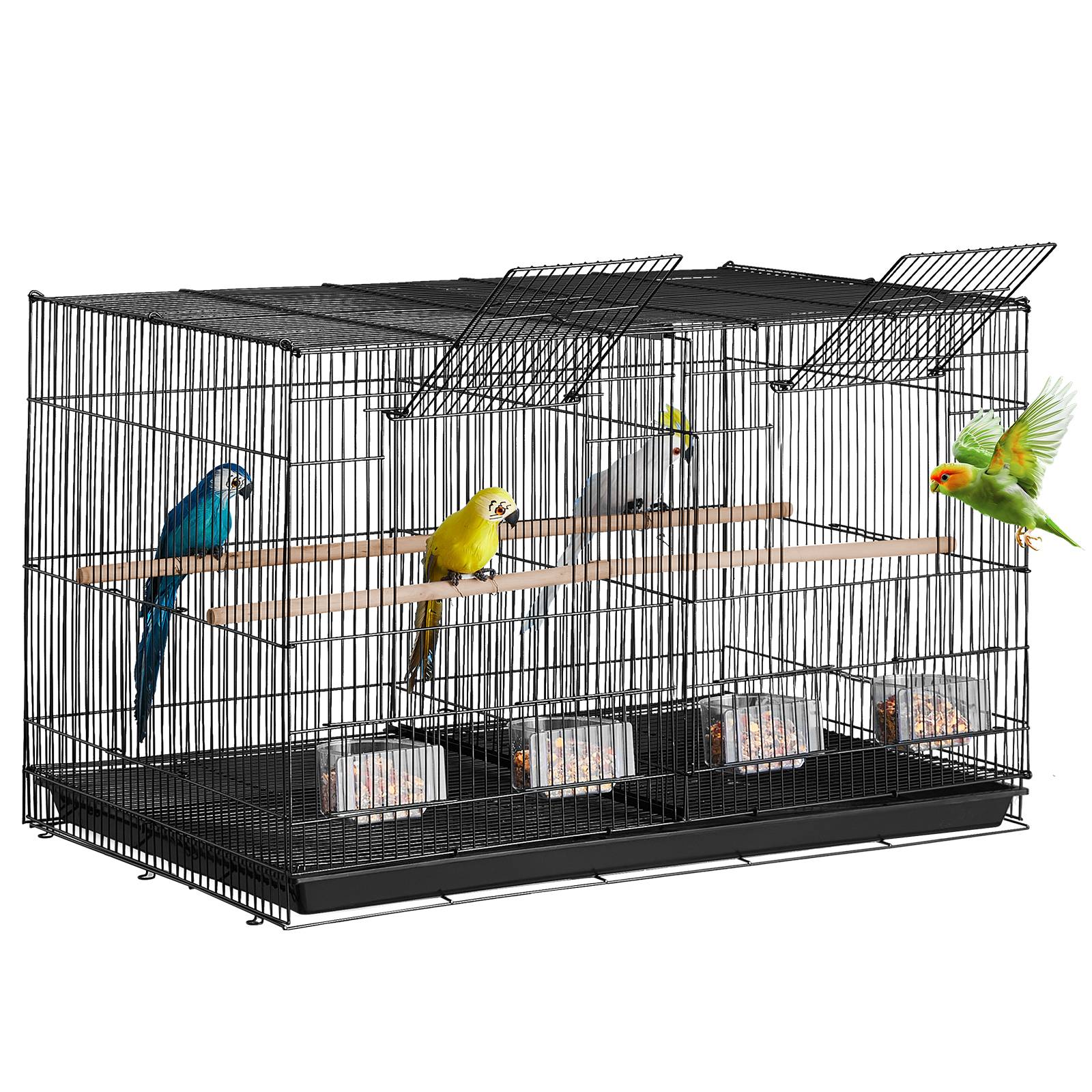 Vevor - VEVOR Petite Cage à Oiseaux en Métal 465 mm pour Perruches avec Séparateur Noir - Image 1